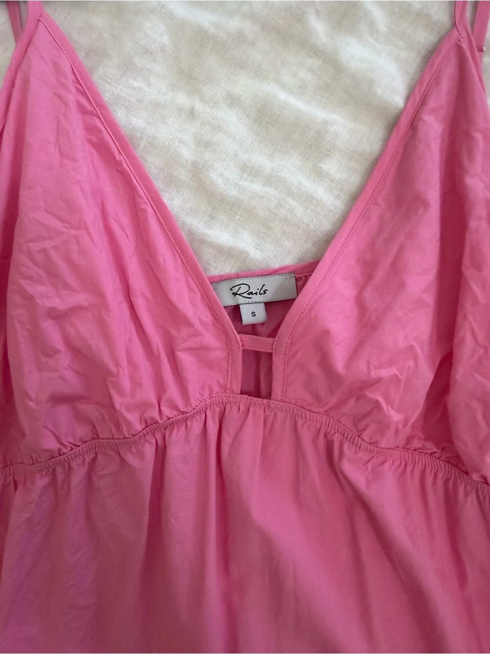 Rails Pink V-Neck tiered midi